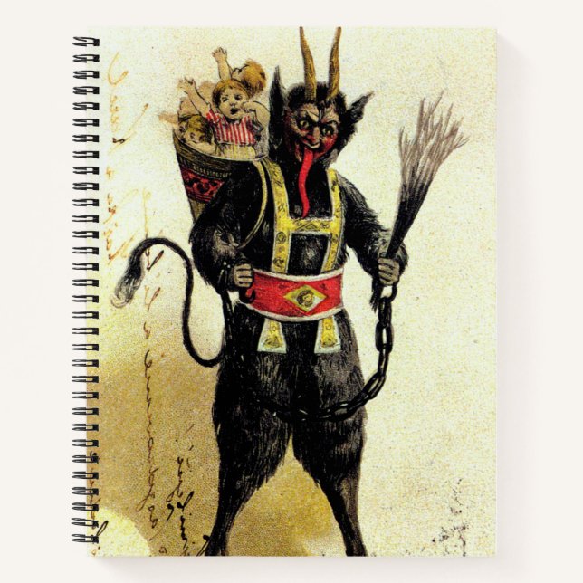 Wicked Krampus Scary Demon Holiday Christmas Xmas Notebook (Front)