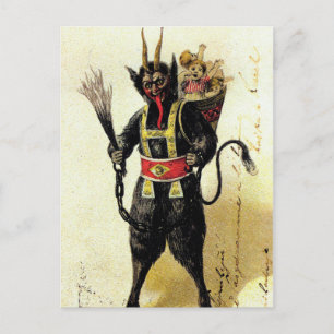 Wicked Krampus Scary Demon Holiday Christmas Xmas Postcard