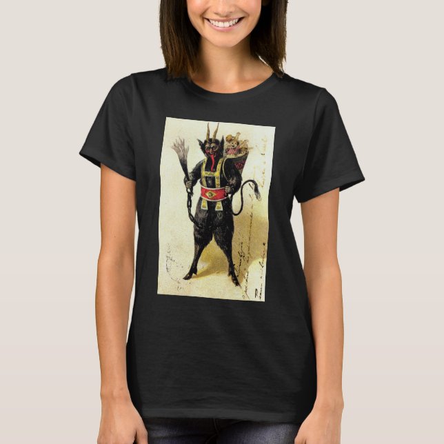 Wicked Krampus Scary Demon Holiday Christmas Xmas T-Shirt (Front)