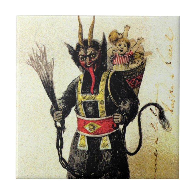 Wicked Krampus Scary Demon Holiday Christmas Xmas Tile (Front)