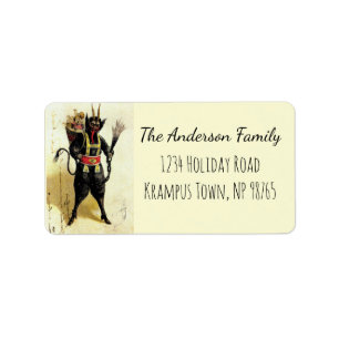 Wicked Krampus Scary Demon Xmas Christmas Label