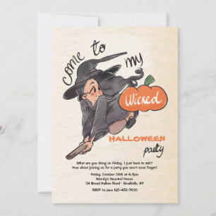 Wicked Little Witch Halloween Invitation