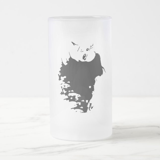 Wicked Mane Frosted Glass Beer Mug (Center)