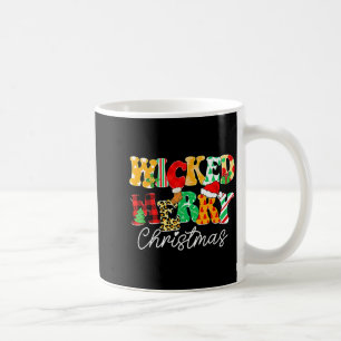 Wicked Merry Christmas Pattern Mix Humor  Coffee Mug