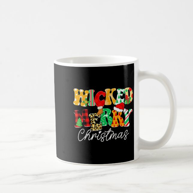Wicked Merry Christmas Pattern Mix Humor  Coffee Mug (Right)