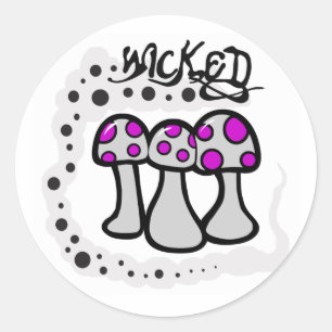 Wicked Mushroom Classic Round Sticker