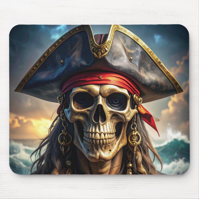 Wicked Pirate Skull Mousepad (Front)