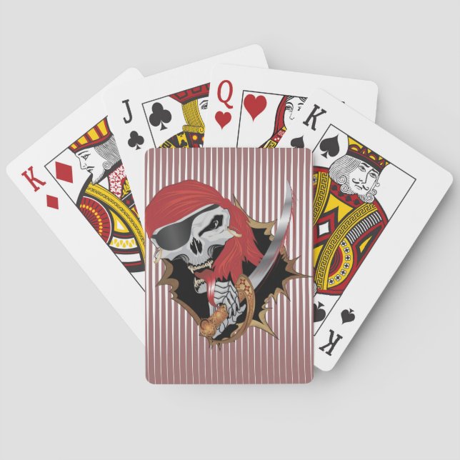 Wicked Pirate Skull Playing Cards (Back)