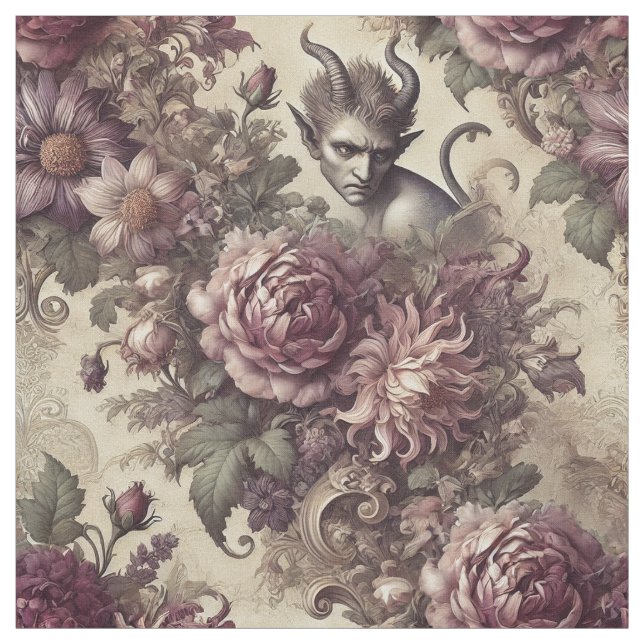 Wicked Plum Petals – Gothic Statement Tile Fabric (Swatch)