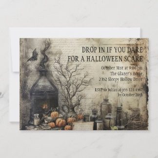 Wicked Pumpkins Potion Vintage Halloween Gothic Invitation