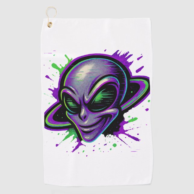 Wicked Shot Alien Golf Towel (Front)