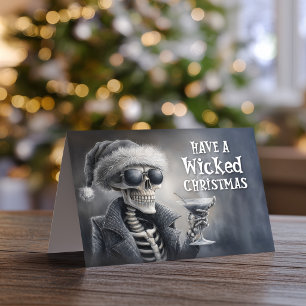 Wicked Skeleton Christmas Holiday Card