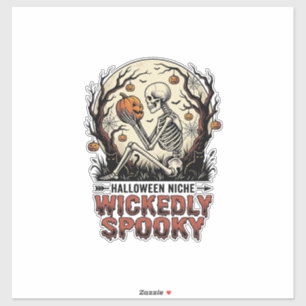 Wicked Skeleton Halloween Vintage Engraving Design