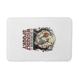 Wicked Skeleton Halloween Vintage Engraving Design Bath Mat