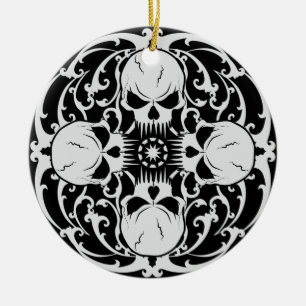 Wicked Skulls Ceramic Tree Decoration