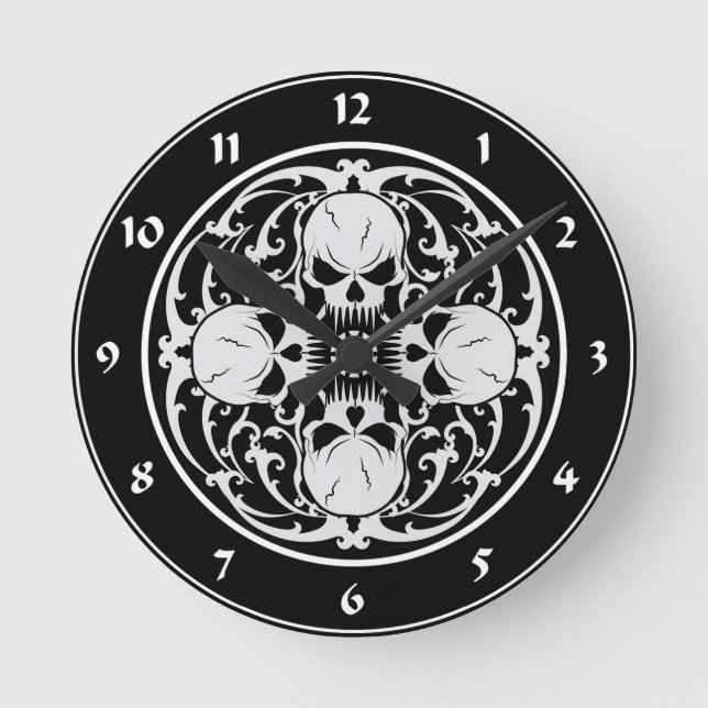 Wicked Skulls Round Clock (Front)