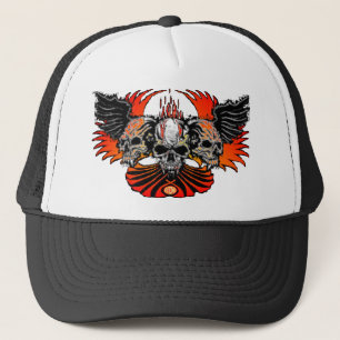 Wicked Skulls Wings Flames Phoenix... - Customised Trucker Hat