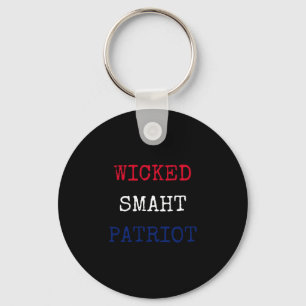 Wicked smaht smart patriot funny boston key ring