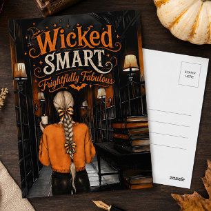 Wicked Smart Frightfully Fabulous Happy Halloween Postcard