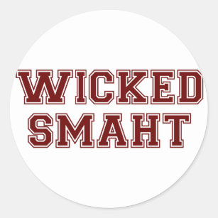 Wicked Smart (Smaht) College Boston Classic Round Sticker