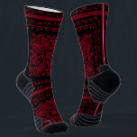 Wicked Style Black and Red Paisley Socks<br><div class="desc">Wicked style black and red paisley bandanna print premium soft quality socks. Visit my shop for the entire bandanna sock design collection.</div>