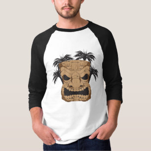 Wicked Tiki Carving Men's 3/4" Raglan Shirt