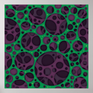 Wicked Trippy Abstract Slime Holes Design Pattern  Poster