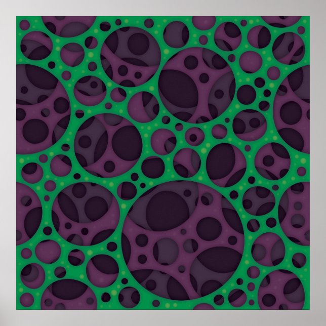 Wicked Trippy Abstract Slime Holes Design Pattern  Poster (Front)