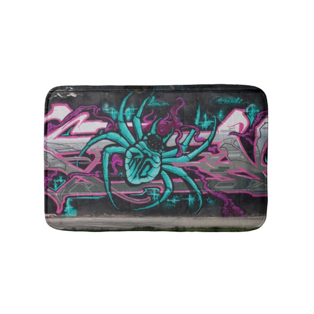 Wicked Turquoise Spider Bath Mat (Front)