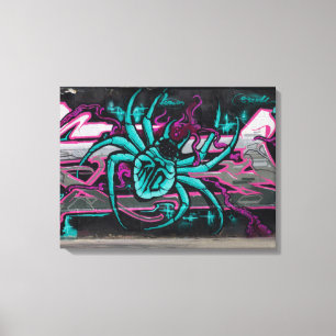 Wicked Turquoise Spider Canvas Print