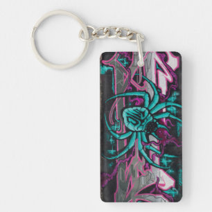Wicked Turquoise Spider Key Ring