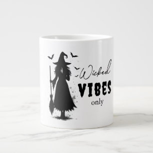 "Wicked Vibes Only" - Halloween Black Witch – Large Coffee Mug