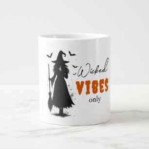 "Wicked Vibes Only" -  Halloween Black Witch –  Large Coffee Mug