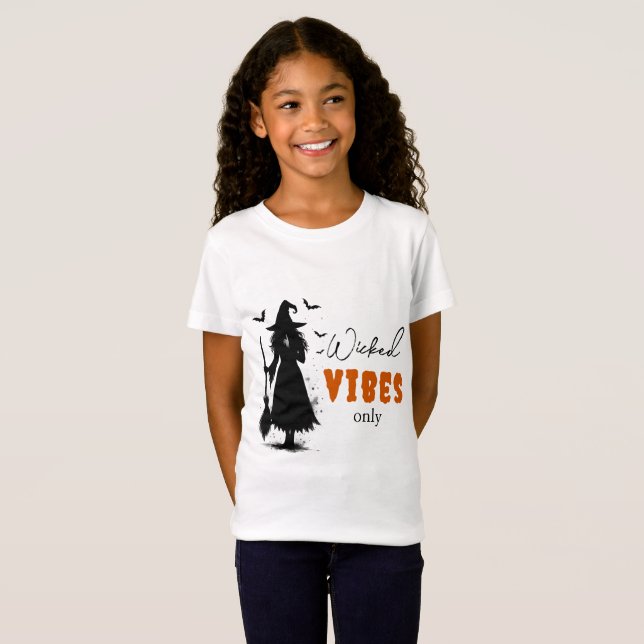 "Wicked Vibes Only" -  Halloween Black Witch –  T-Shirt (Front Full)