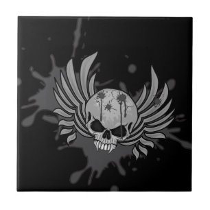 Wicked Winged Skull Tile