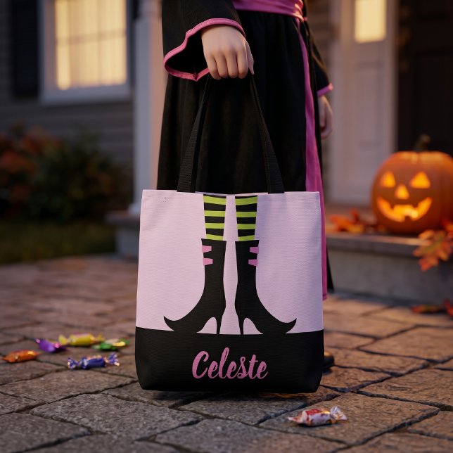 Wicked Witch Boots Monogrammed Trick or Treat Tote Bag (Creator Uploaded)