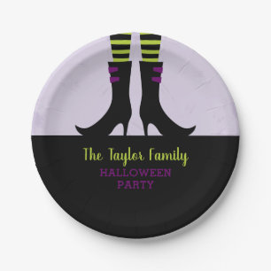 Wicked Witch Boots Personalised Halloween Party Paper Plate