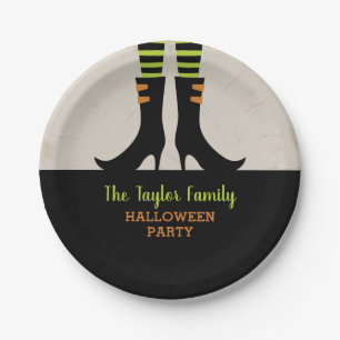 Wicked Witch Boots Personalised Halloween Party Paper Plate