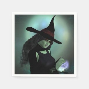 Wicked Witch Casting a Spell Napkin