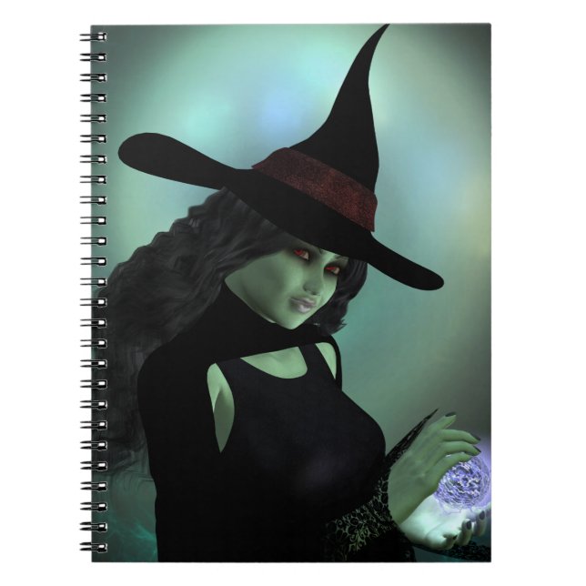 Wicked Witch Casting a Spell Notebook (Front)
