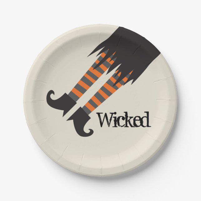 Wicked Witch Funny Halloween Paper Plate (Front)