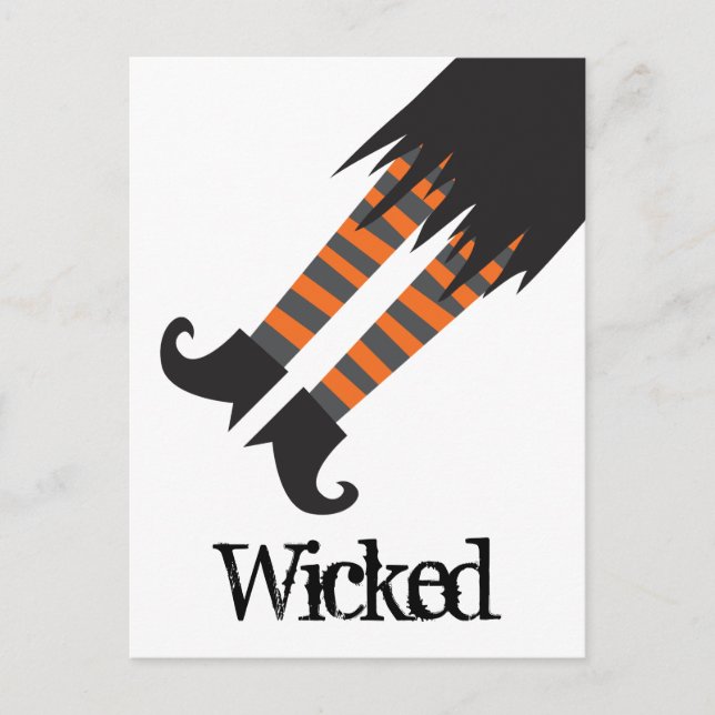 Wicked Witch Funny Halloween Postcard (Front)