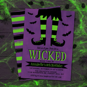 Wicked Witch Halloween Any Age Birthday Invitation