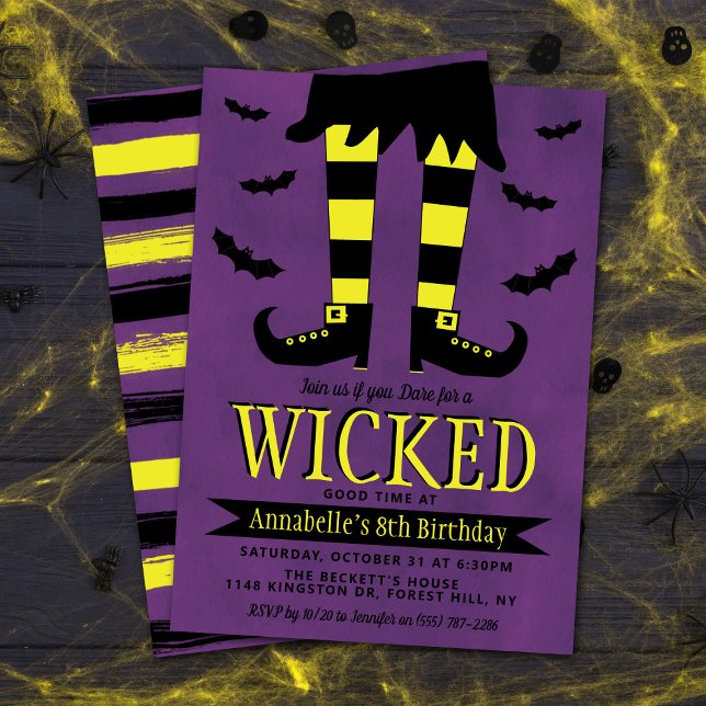 Wicked Witch Halloween Any Age Birthday Invitation (Creator Uploaded)