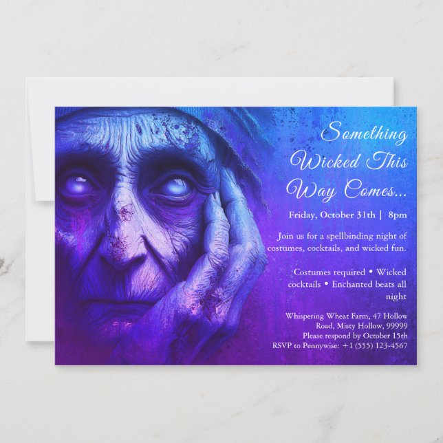Wicked Witch Halloween Costume Party Invitation (Front)