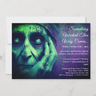Wicked Witch Halloween Costume Party Invitation