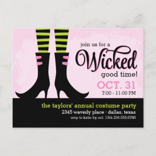 Wicked Witch Halloween Costume Party Invitation