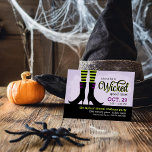 Wicked Witch Halloween Costume Party Invitation<br><div class="desc">Modern illustrated Halloween costume party invitation design featuring cute witch's boots with striped leggings and fun modern fonts. Text reads "Join us for a wicked good time!" Personalise the design with your party details. Click Customise It to change fonts, move text around and create your own unique one of a...</div>
