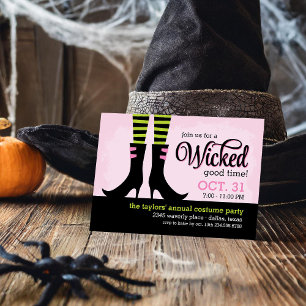 Wicked Witch Halloween Costume Party Invitation