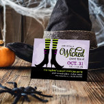 Wicked Witch Halloween Costume Party Invitation<br><div class="desc">Invite friends and family to celebrate in spooky style with this cute Halloween costume party invitation featuring a wicked witch theme and whimsical witch boots design. The playful phrase “Join us for a wicked good time” sets the tone for a night of fun, costumes, and treats. Personalise with your party...</div>